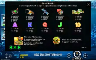 Big Bass Bonanza: Reel Action – Paytable