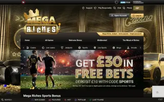 Mega Riches – Promotions page
