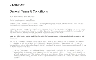 Lottomart Casino – Terms and conditions