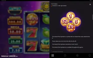 Power Vault – Paytable