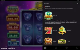 Power Vault – Paytable