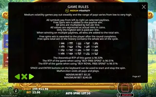 The Dog House Royal Hunt – Paytable
