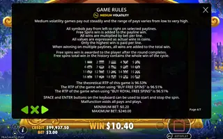 The Dog House Royal Hunt – Paytable