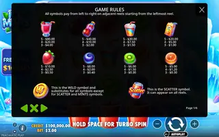 Ice Mints – Paytable